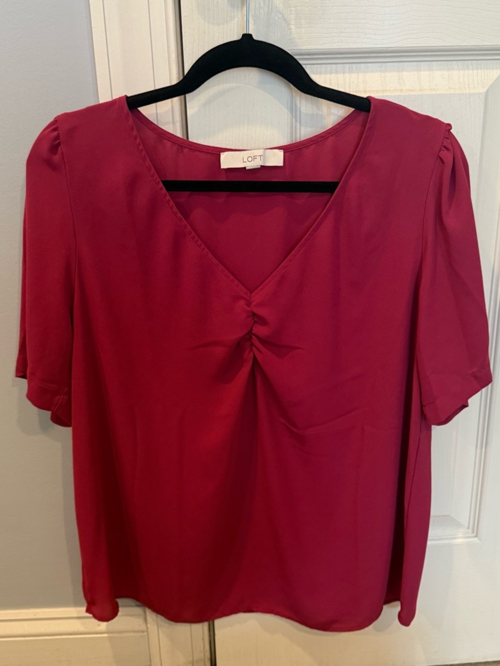 LOFT V-Neck Elbow Sleeve Blouse